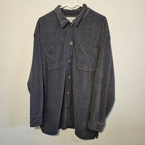 The Barrage Co Mens Grey Ribbed Corduroy Button Down Shirt Indie Vintage Large